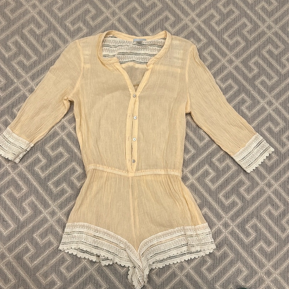 EBERJEY 3/4 sleeve shorts one piece coverup size s